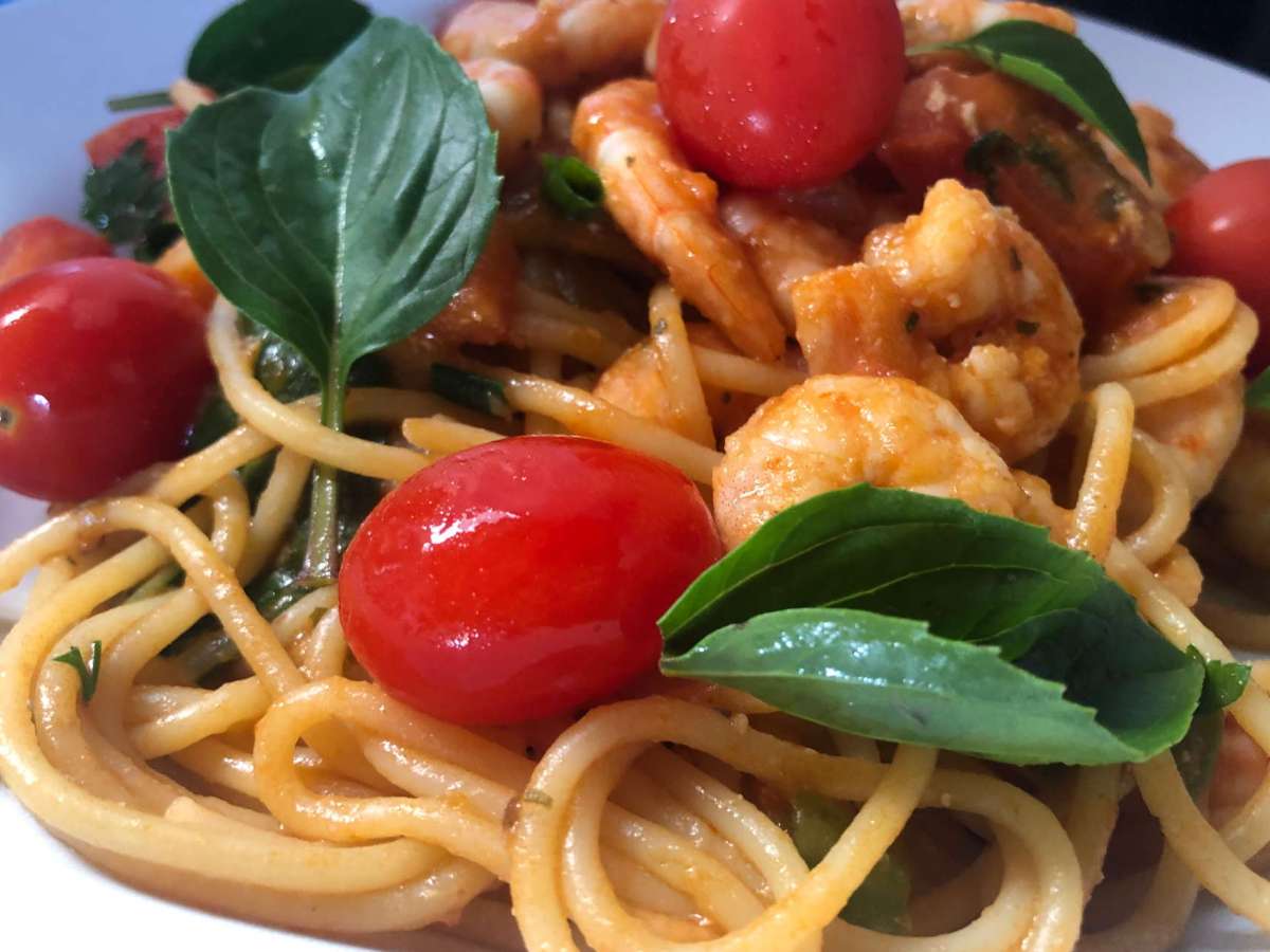 Espaguete com Camarão