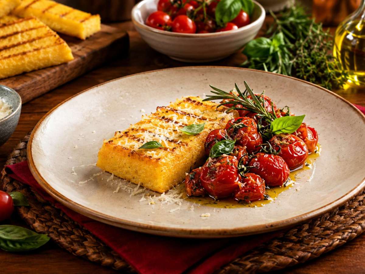 Polenta Grelhada com Tomate&nbsp;Confit