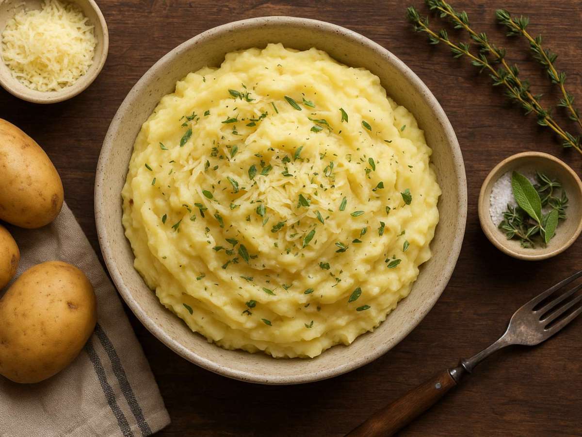 Purê de Batatas Aromatizado com Sálvia e&nbsp;Tomilho