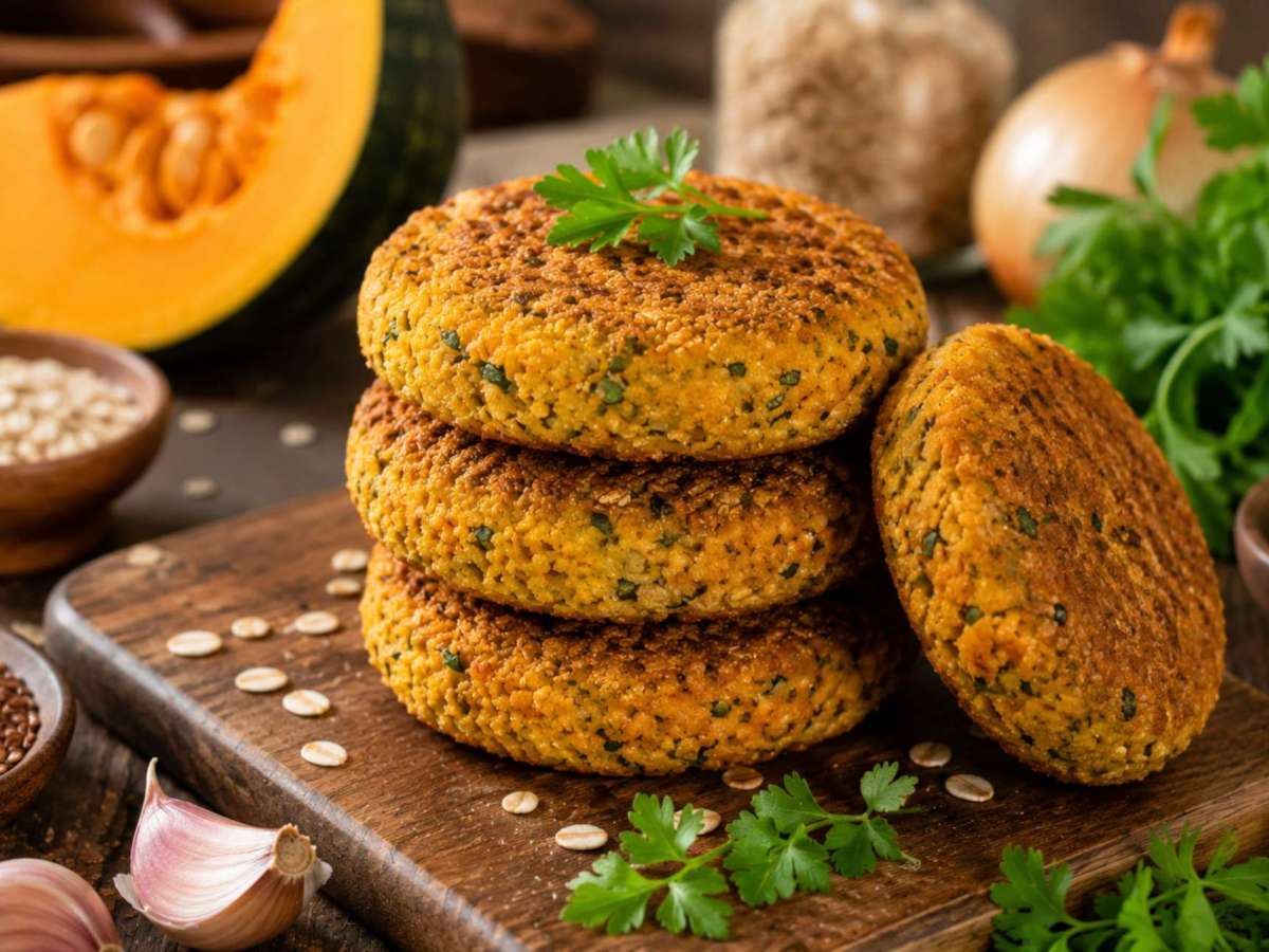 Veggie Burger de Abobora com Aveia  