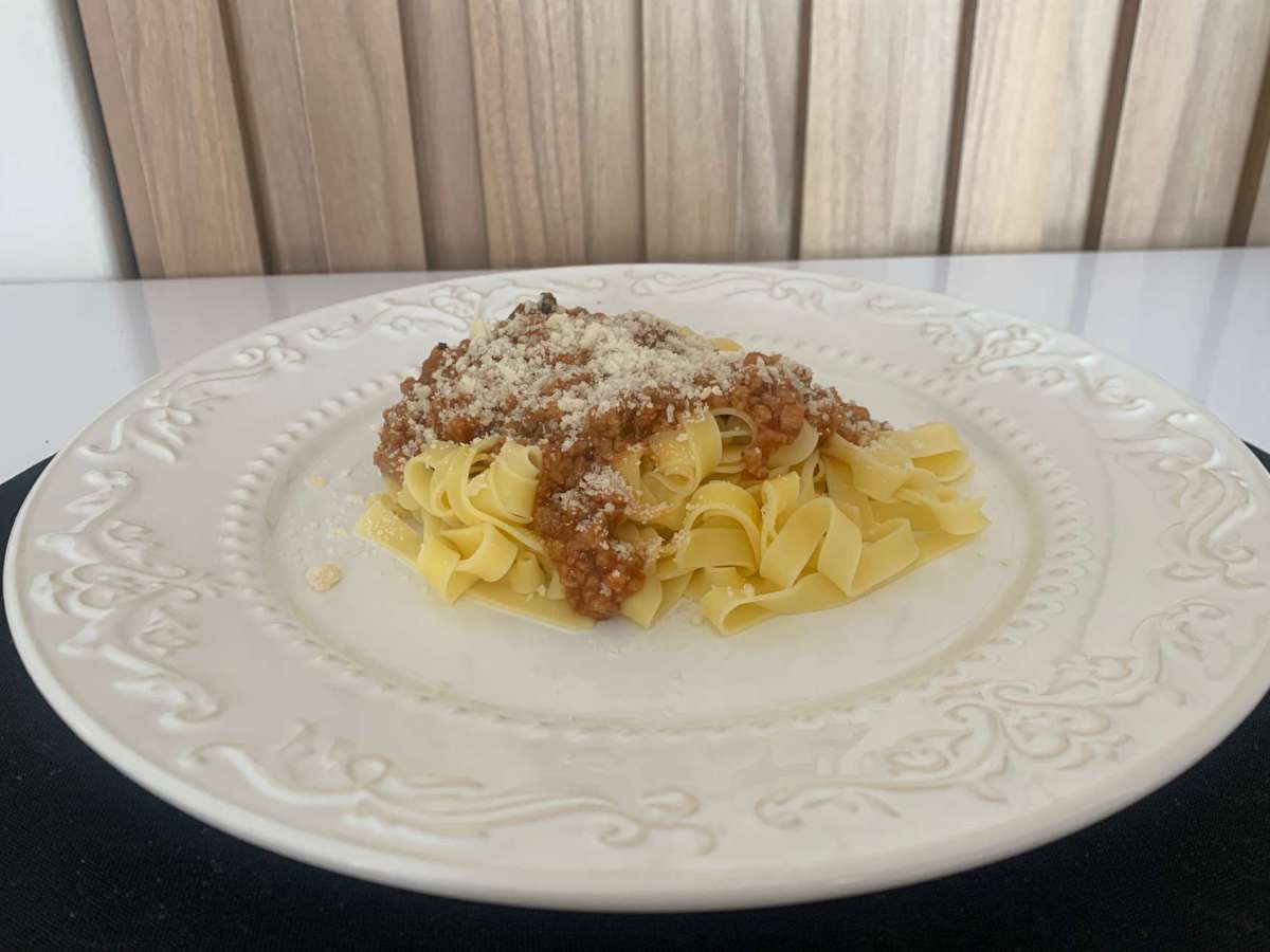 Talharim com Molho à Bolonhesa&nbsp;Vegano