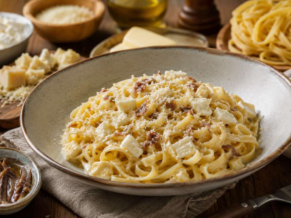 Fettuccine ao Molho de&nbsp;Anchovas