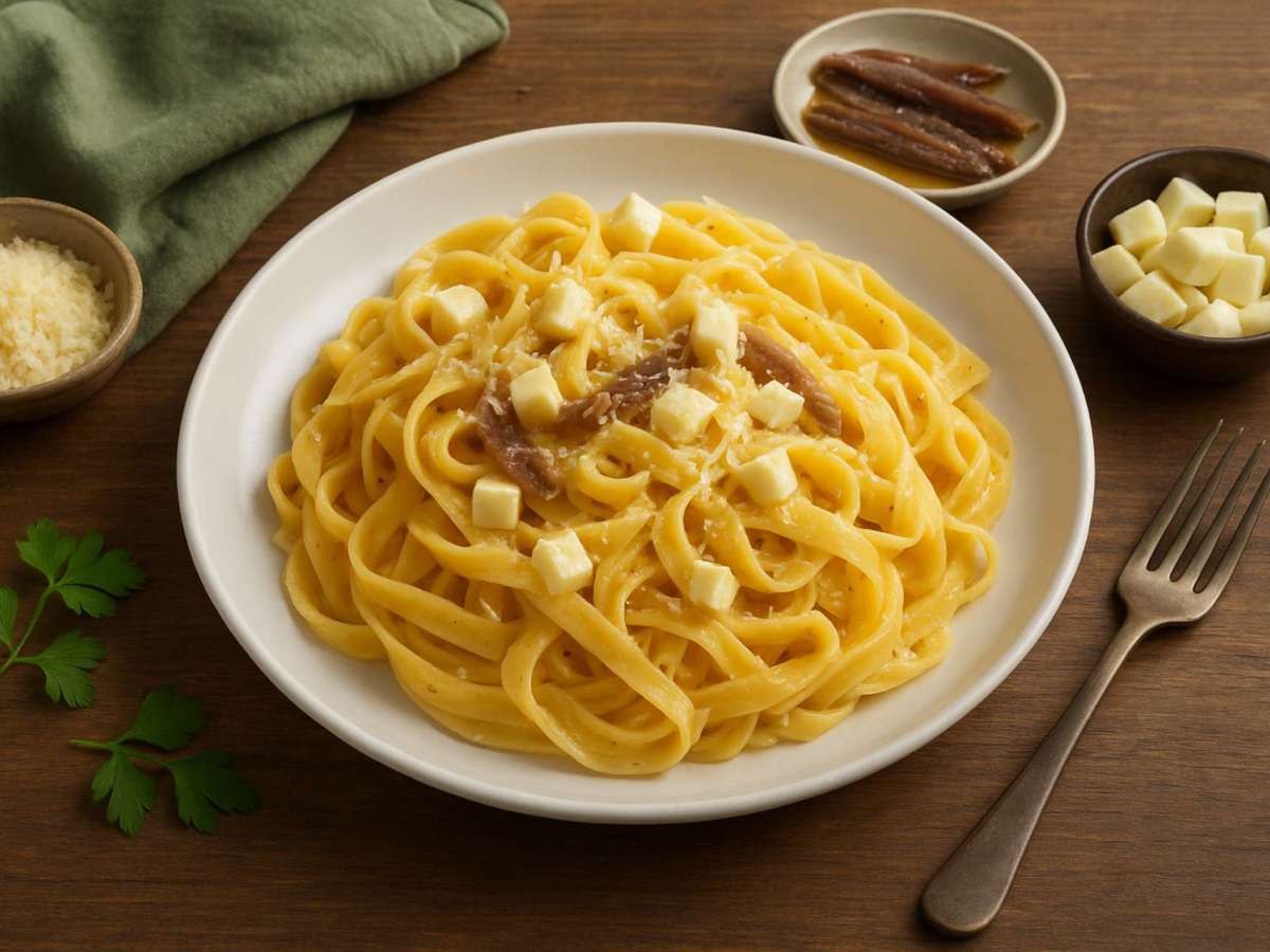 Fettuccine ao Molho de&nbsp;Anchovas