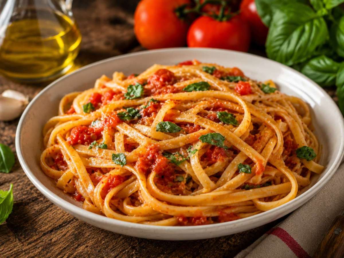 Strangozzi com Molho de Tomate e&nbsp;Manjericão