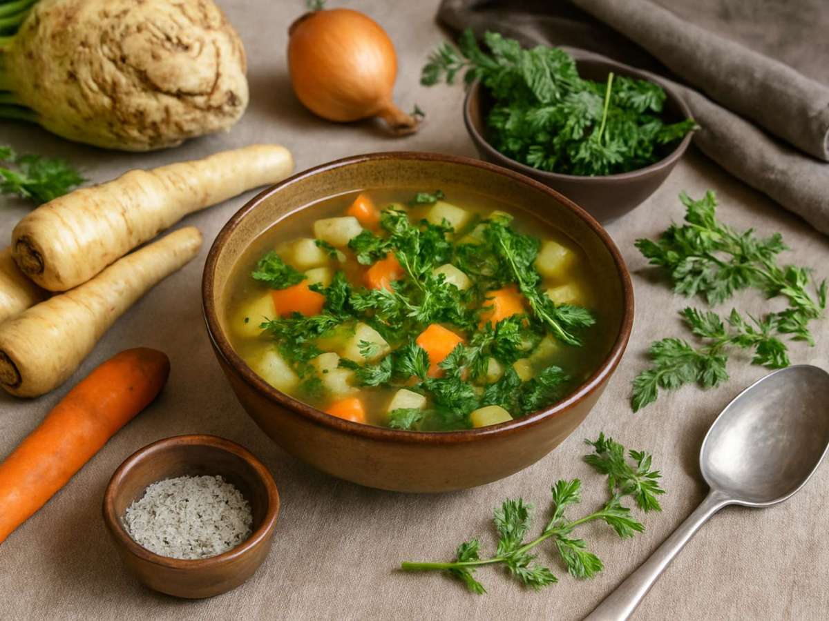 Caldo Rústico de Raízes e&nbsp;Ervas