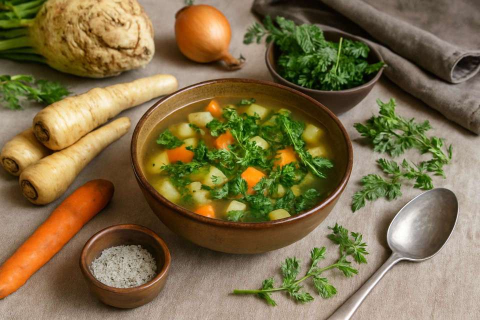 Caldo Rústico de Raízes e&nbsp;Ervas