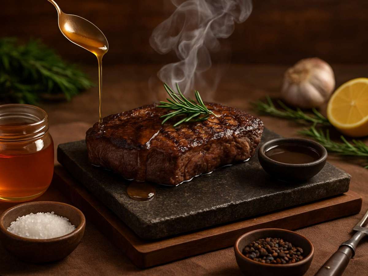 Carne na Pedra com Fumaça de&nbsp;Alecrim