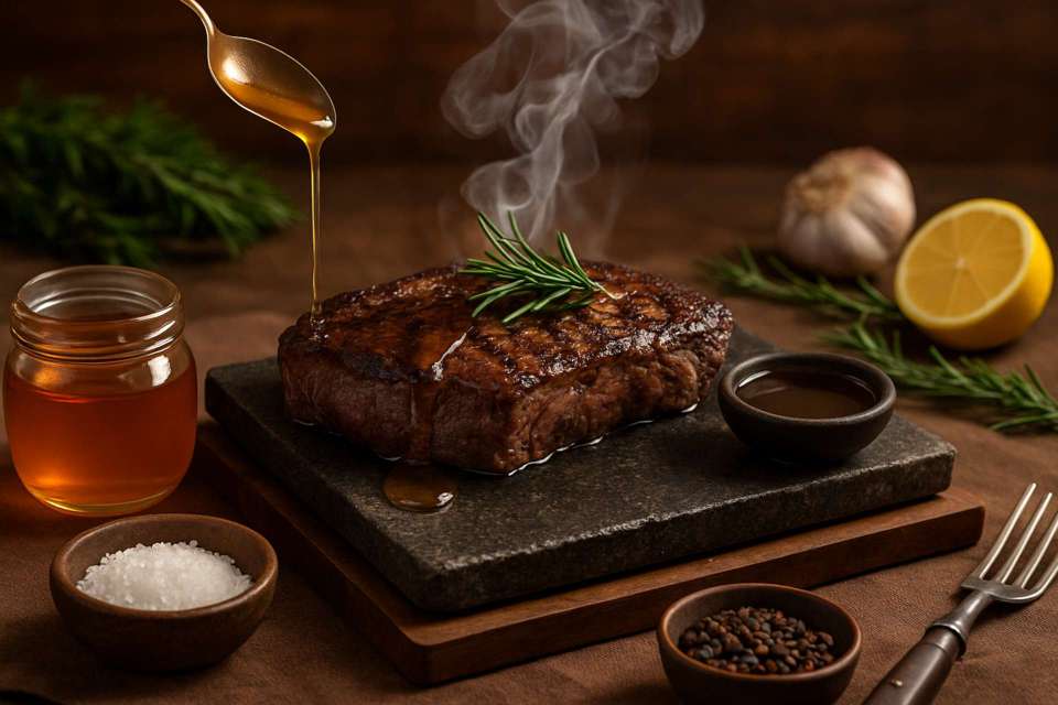 Carne na Pedra com Fumaça de&nbsp;Alecrim