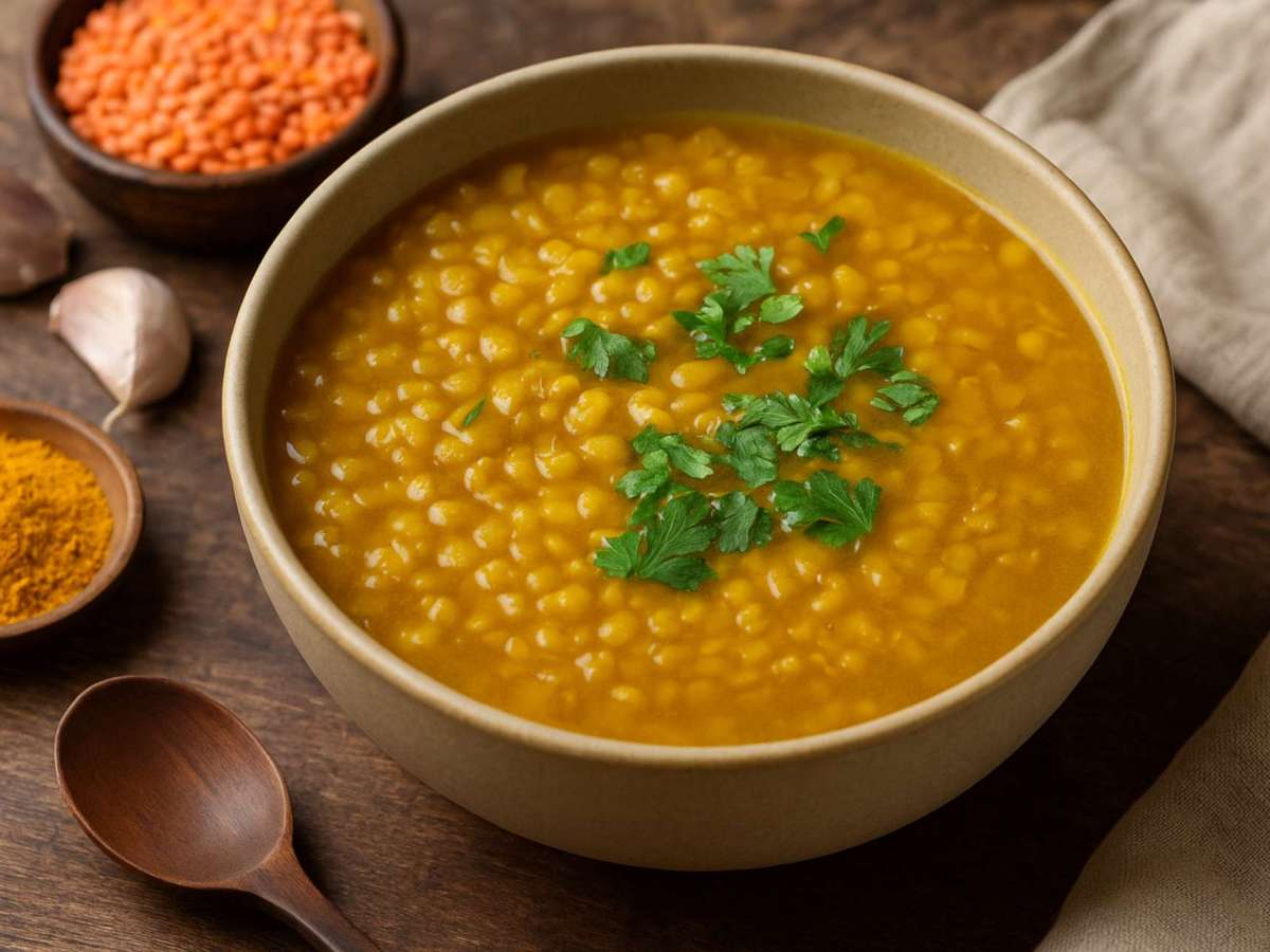 Ensopado de Lentilhas com Cúrcuma e&nbsp;Alho