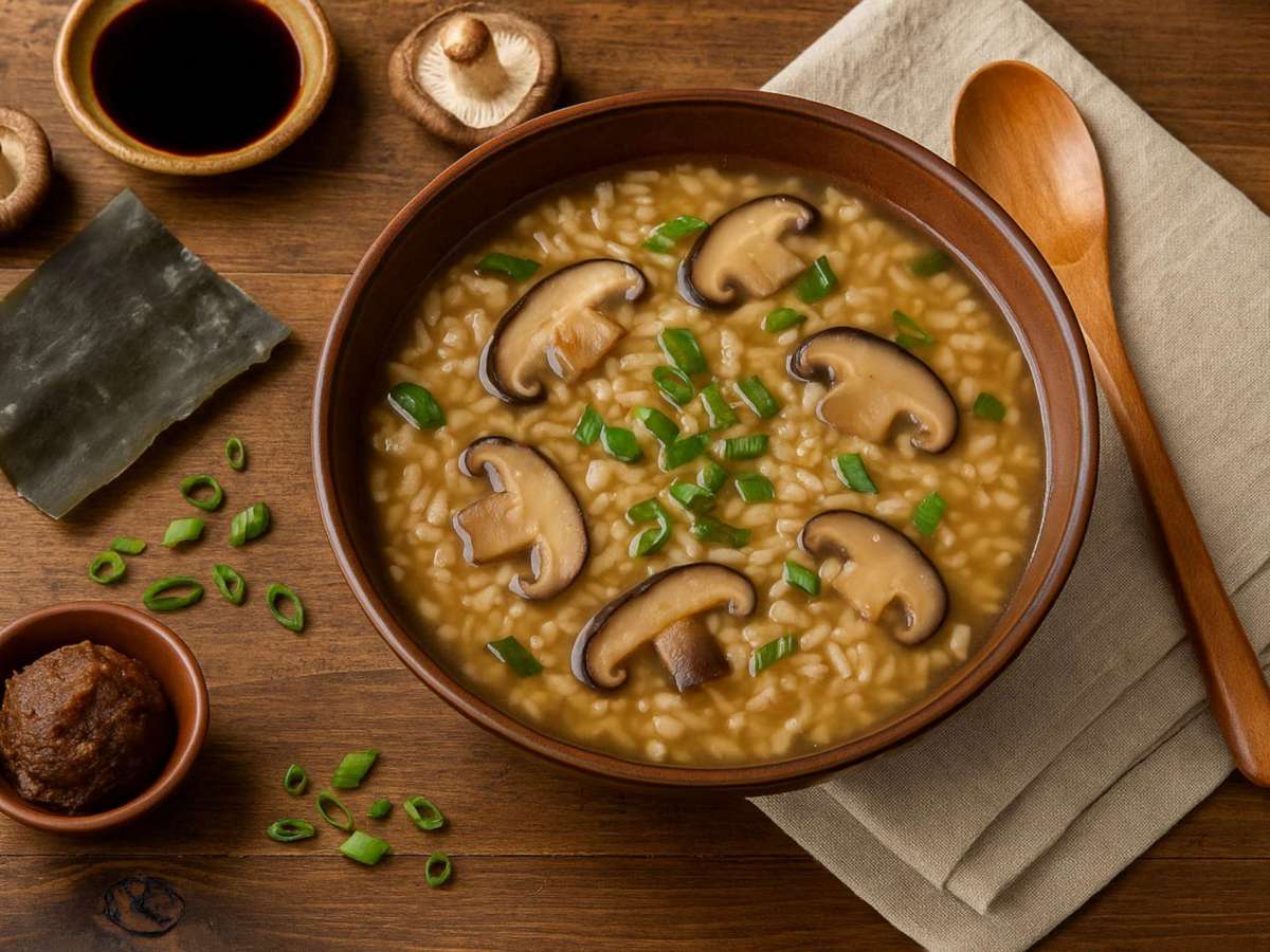 Sopa de Arroz com Cogumelos e&nbsp;Missô