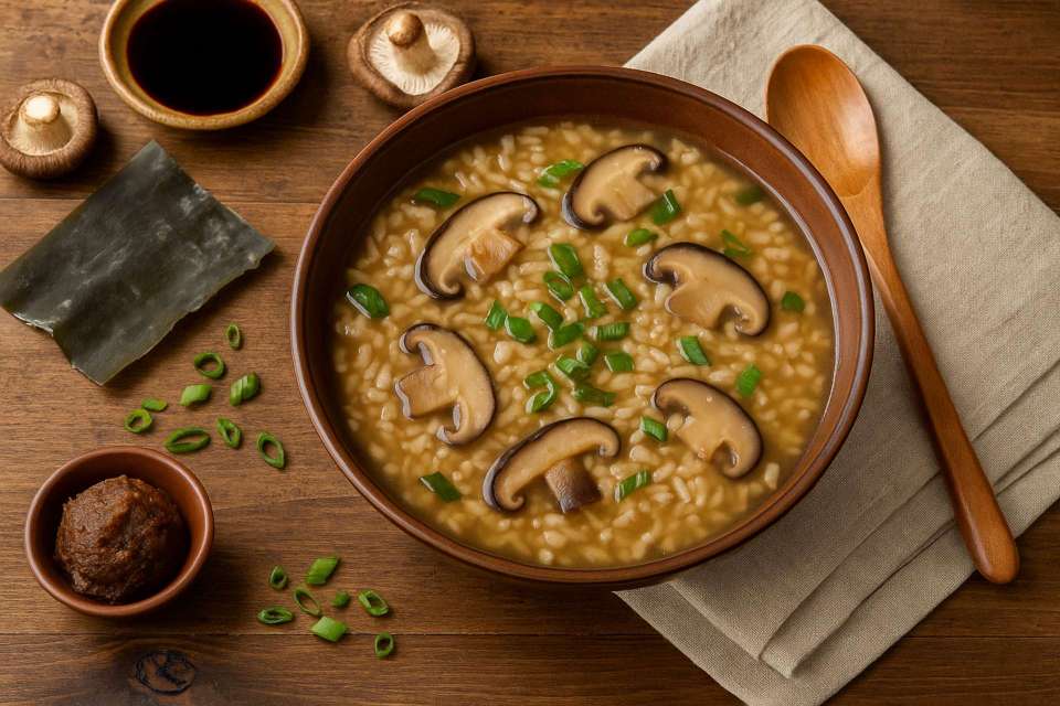 Sopa de Arroz com Cogumelos e&nbsp;Missô