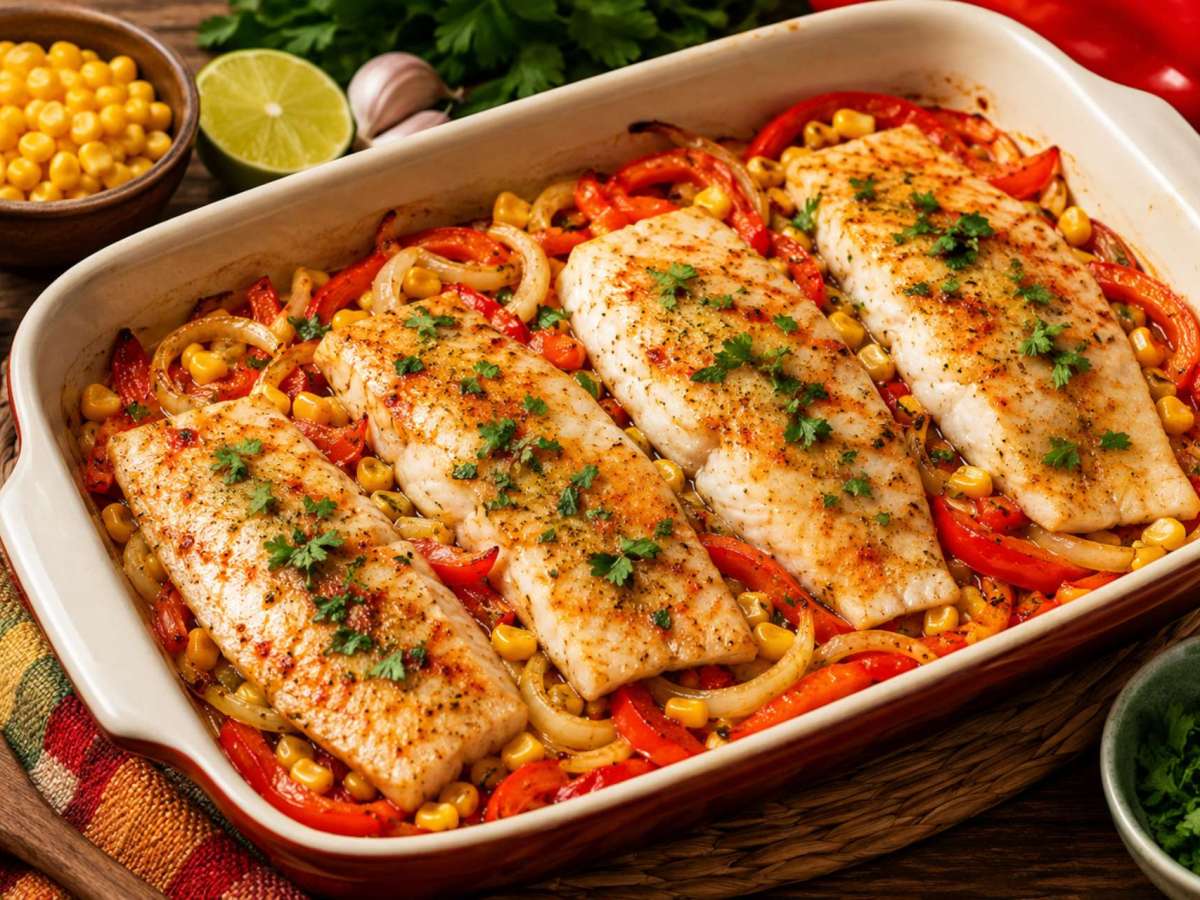 Peixe Assado com Maíz e&nbsp;Ají