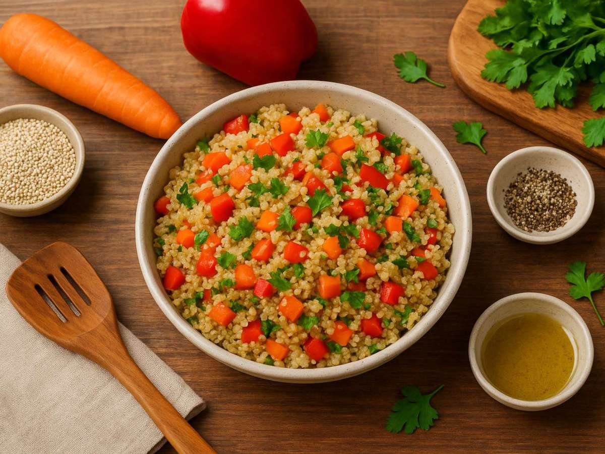 Quinoa Cozida com Legumes e&nbsp;Ervas